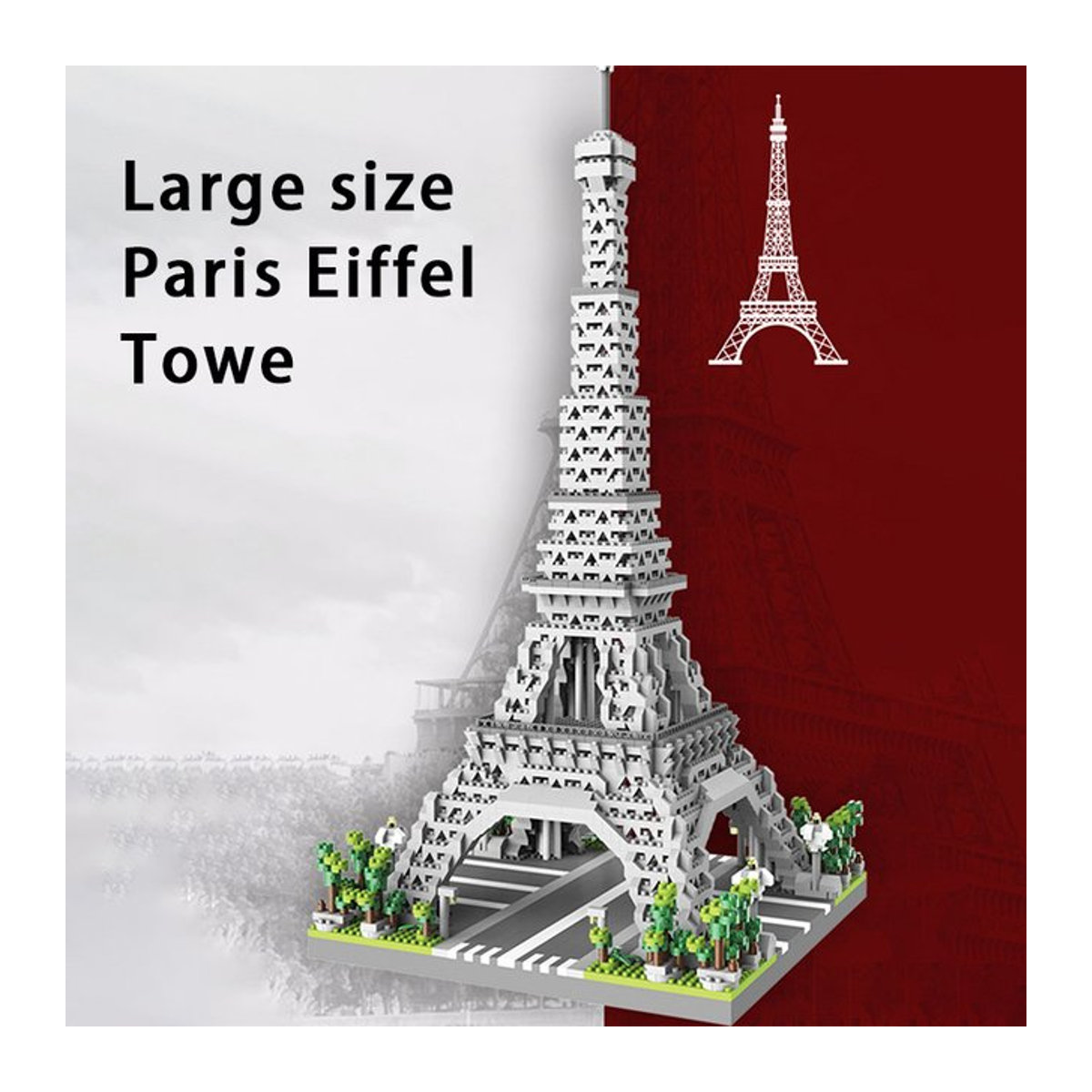 KNYYSECQ Eiffelturm Bausteine Spielzeug Puzzle für Kinder zur Tischdekoration - Bild 1