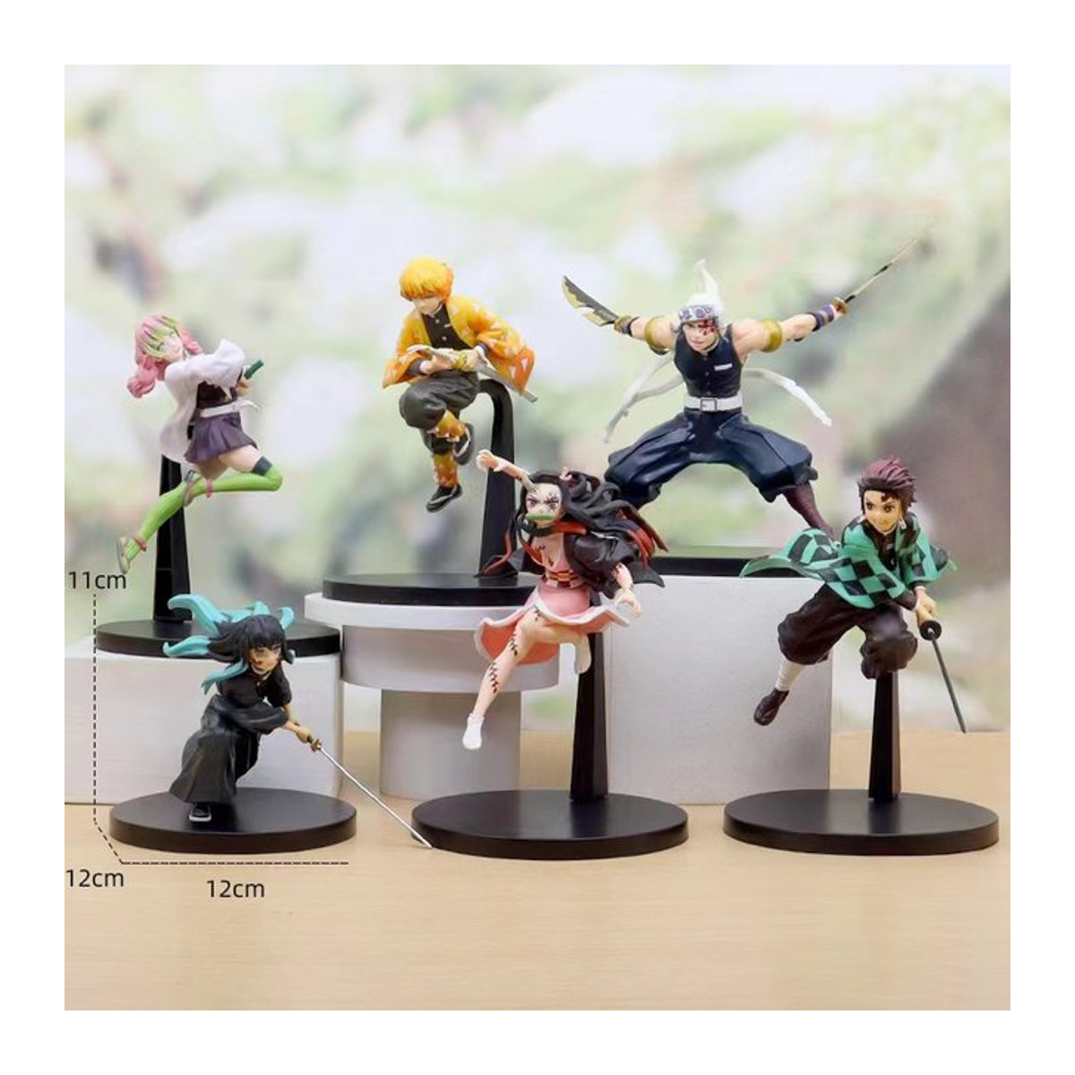 Kocchion Anime Figuren Set Demon Slayer mit Tanjiro, Nezuko, Zenitsu, Mitsuri Kanroji, Muichiro und Tengen Uzui in Multicolor - Bild 1