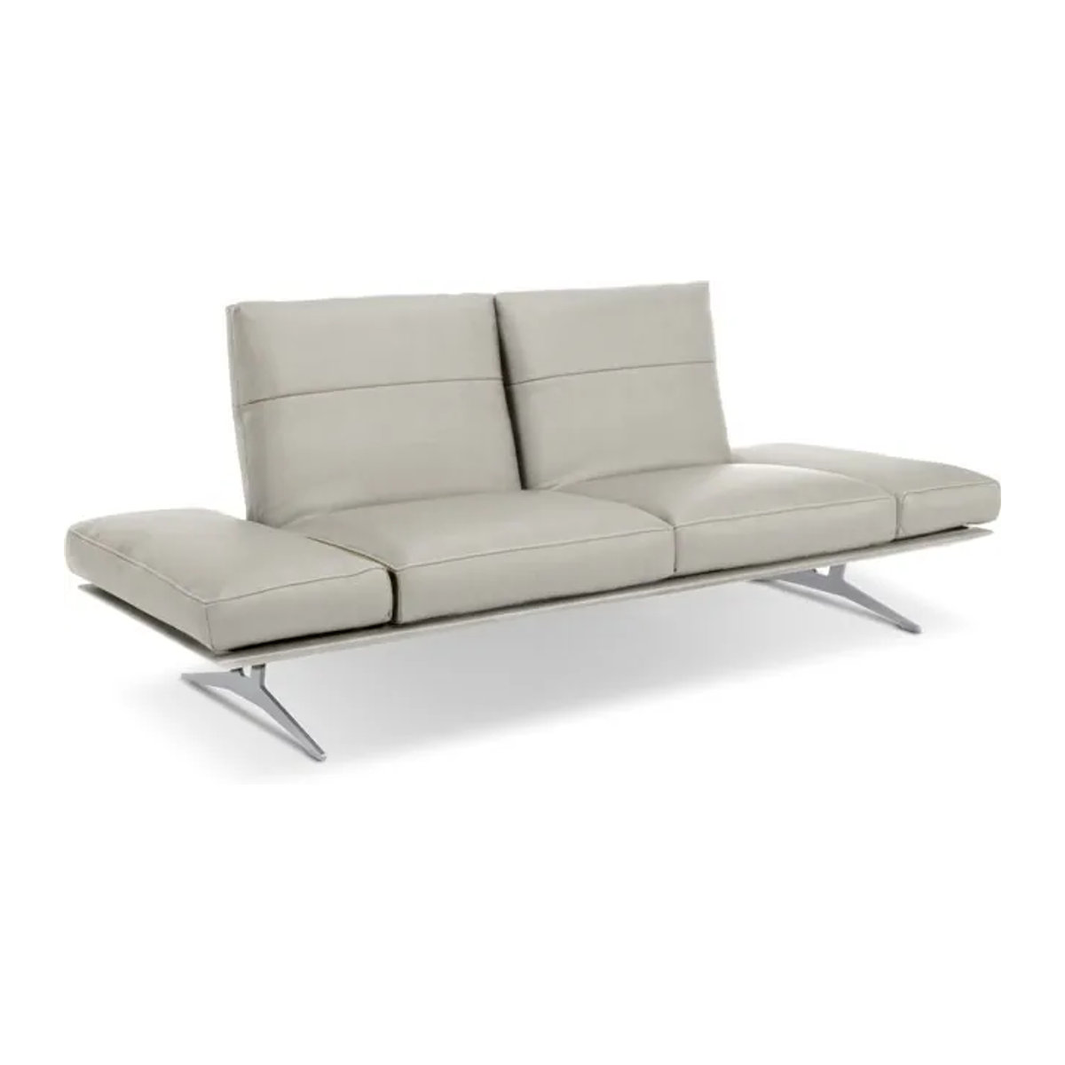 Koinor Fendo 2-Sitzer Sofa aus Echtleder in Grau oder Beige im modernen Design B: 206 cm, H: 100 cm, T: 123 cm - Bild 1