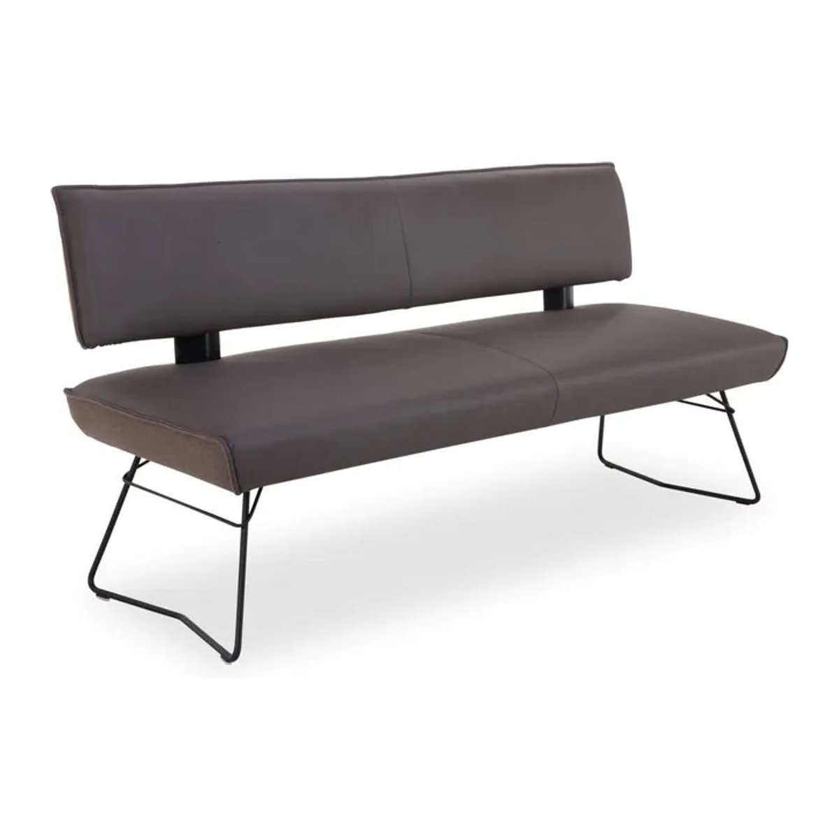 KOINOR Sitzbank DINING SYSTEM mit Rückenlehne in Schwarz aus Echtleder oder Stoff, B/H/T: 114 x 47 x 88 x 60 cm - Bild 1