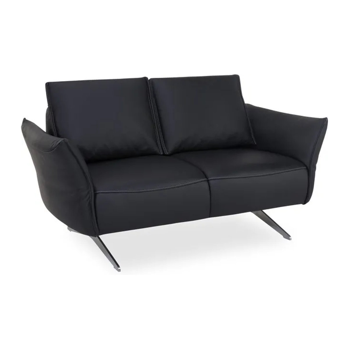 Koinor Vineto 2-Sitzer Sofa aus Echtleder in Grau oder Schwarz im modernen Design B: 156 cm, H: 83 cm, T: 88 cm - Bild 1