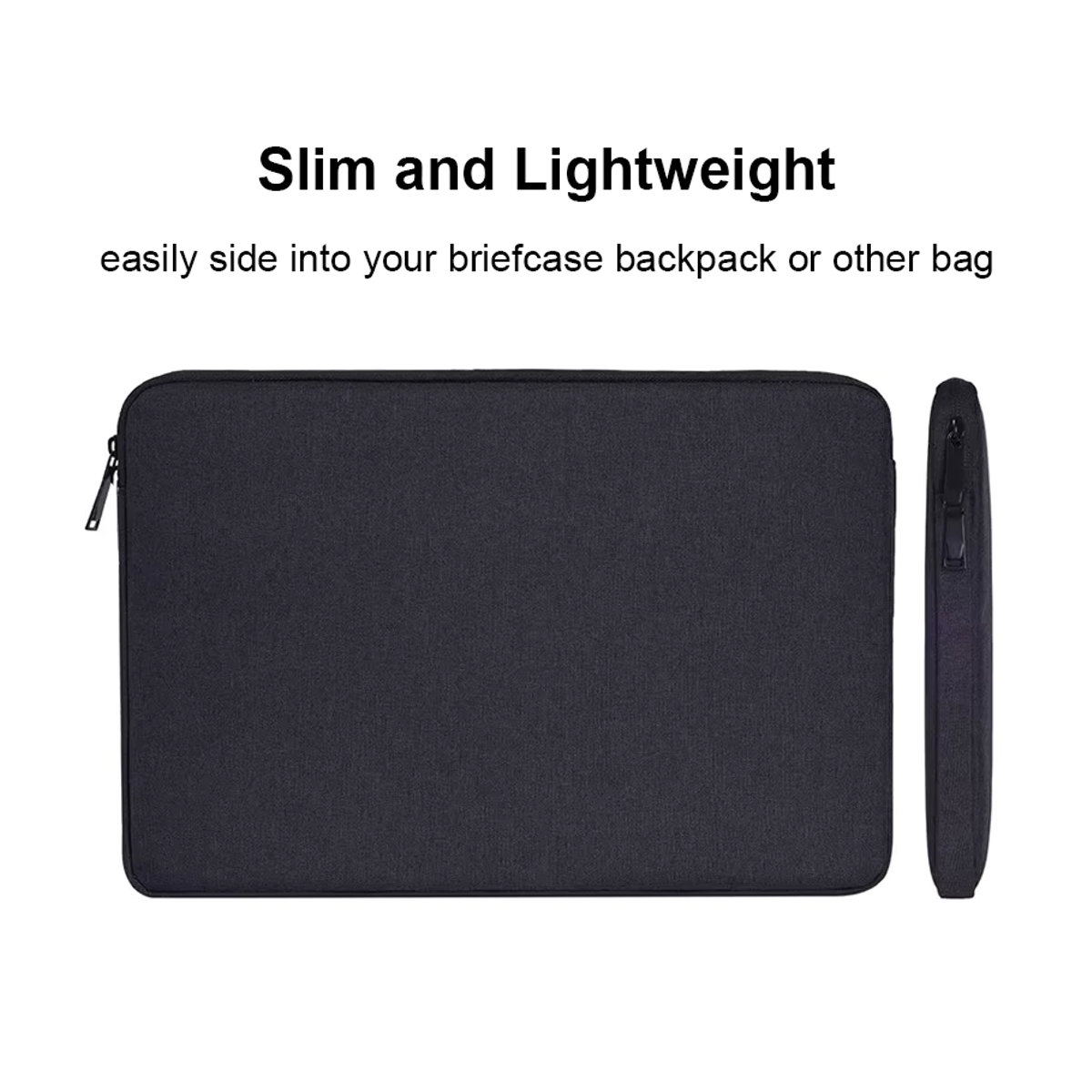 KOJESHUN Universelle Laptoptasche in Anthrazit und Schwarz, minimalistische wasserdichte Hülle für MacBook Air, Xiaomi, Lenovo, Dell und Asus, passend für 11 bis 15,6 Zoll - Bild 3