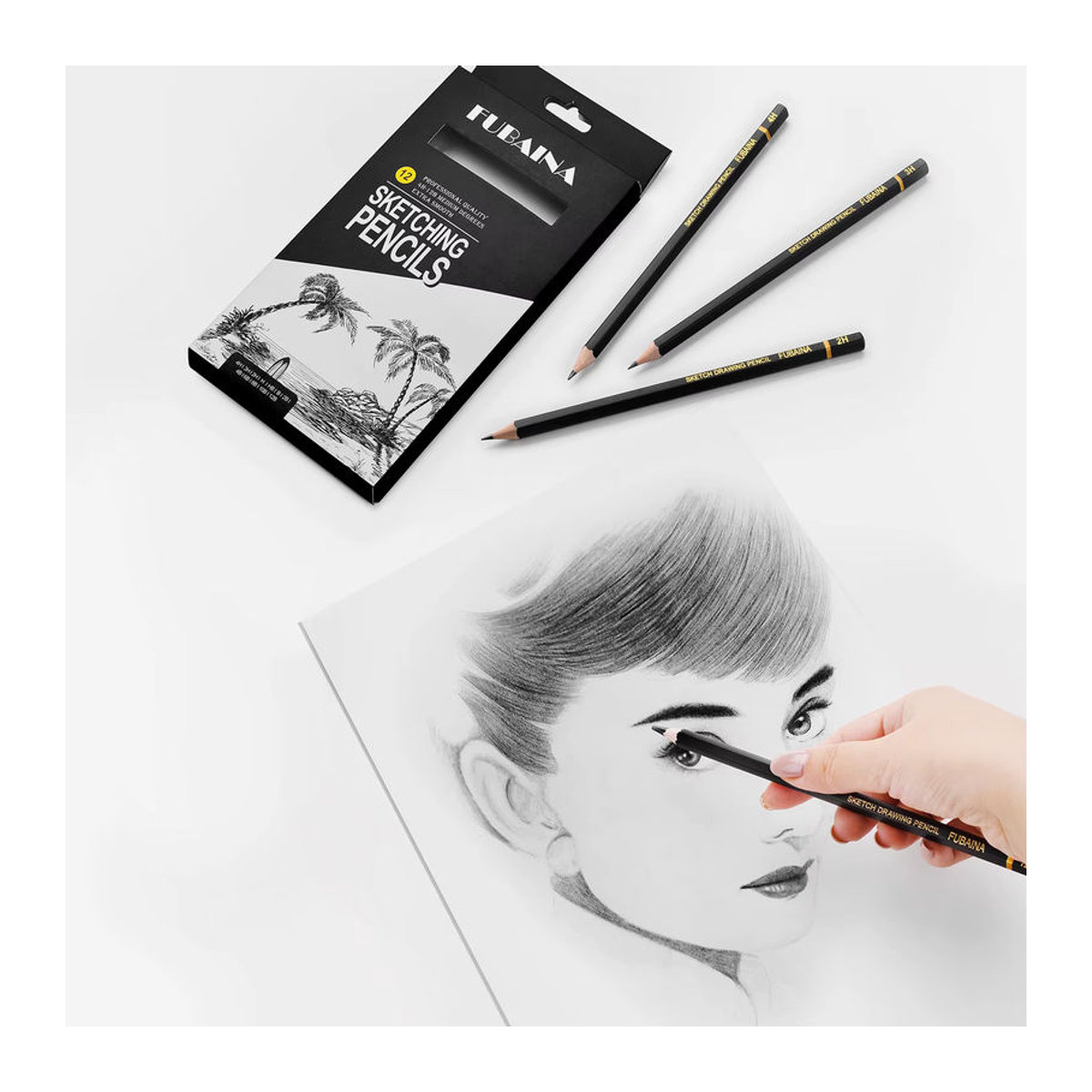 Kolorowys Graphit Bleistift Set in Schwarz, 12 Stück mit verschiedenen Härtegraden für Zeichnungen und Schattierungen, ideal für Anfänger - Bild 2