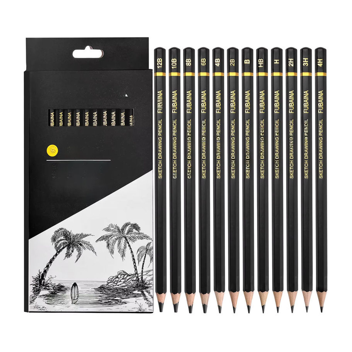 Kolorowys Graphit Bleistift Set in Schwarz, 12 Stück mit verschiedenen Härtegraden für Zeichnungen und Schattierungen, ideal für Anfänger - Bild 5
