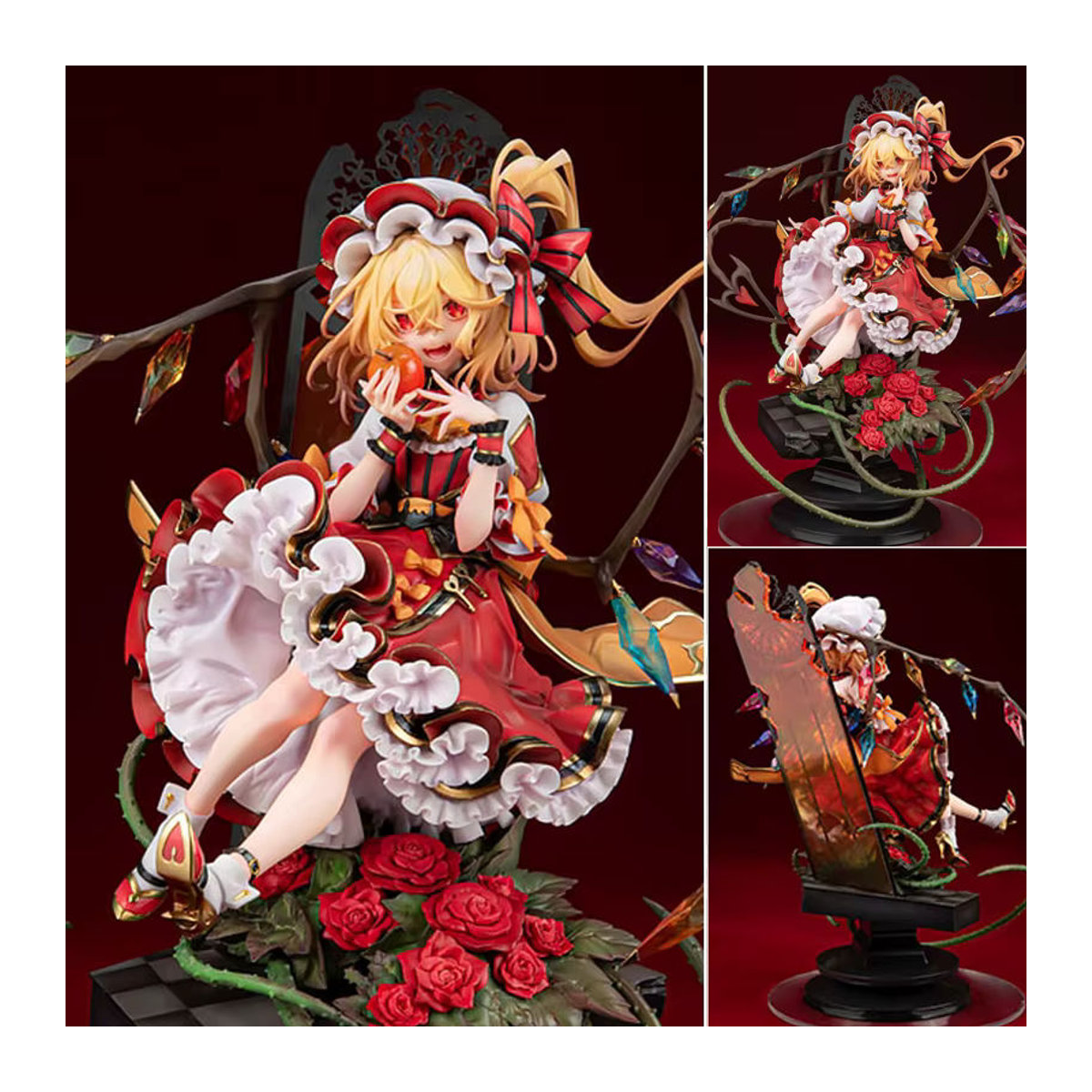 KONBORE Flandre Scarlet Anime Figur aus Touhou Projekt, rote Dekofigur aus Kunststoff, Höhe: 32 cm - Bild 1