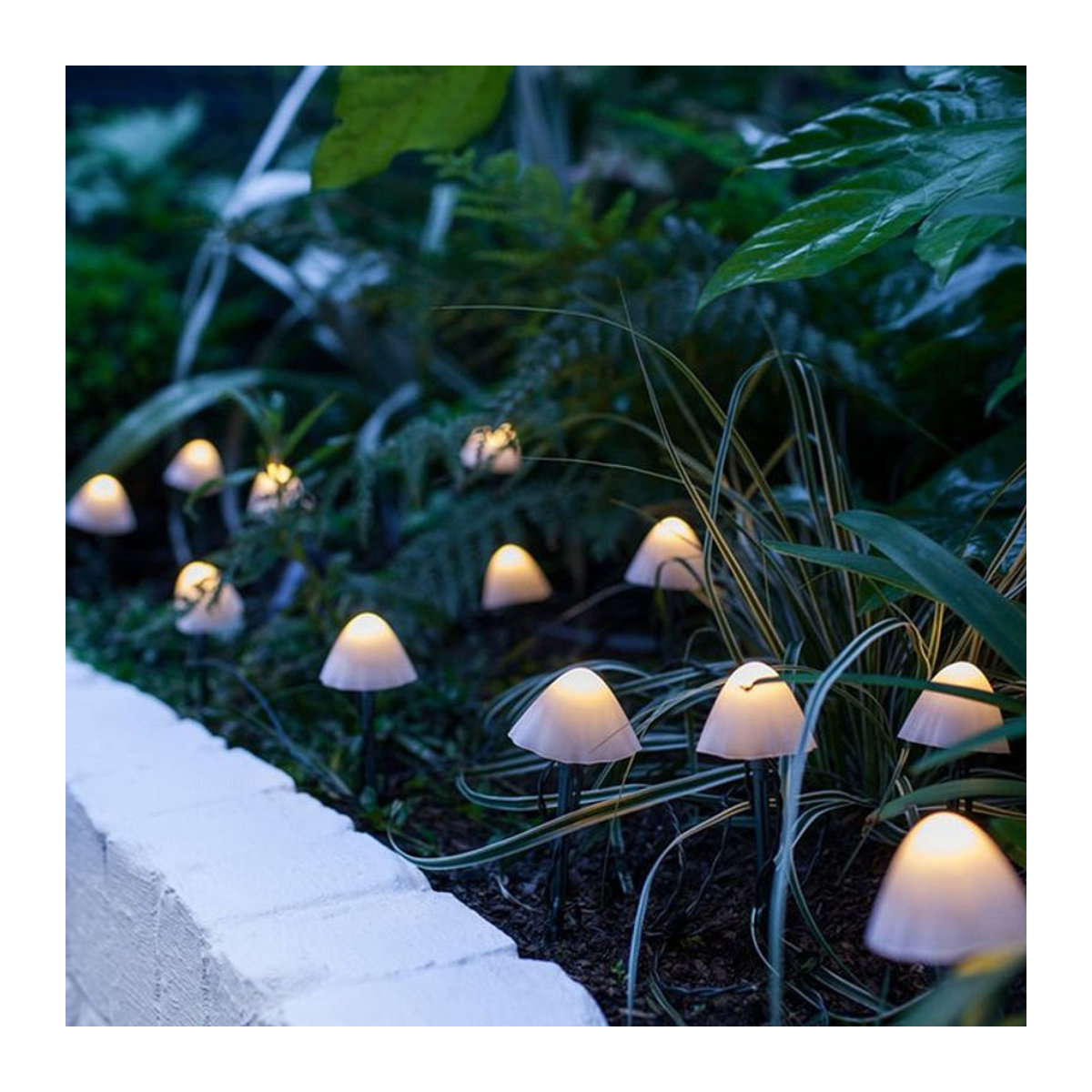 Kongdii Solar LED Wegeleuchte Pilz Lampen Schwarz für Garten und Terrasse - Bild 1
