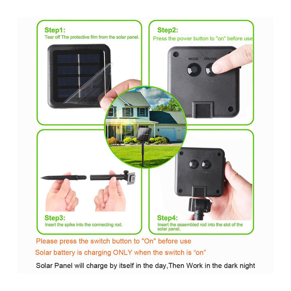 Kongdii Solar Lichterkette LED wasserdicht für Garten und Terrasse, 12m mit 100 LEDs, warmweiß - Bild 2