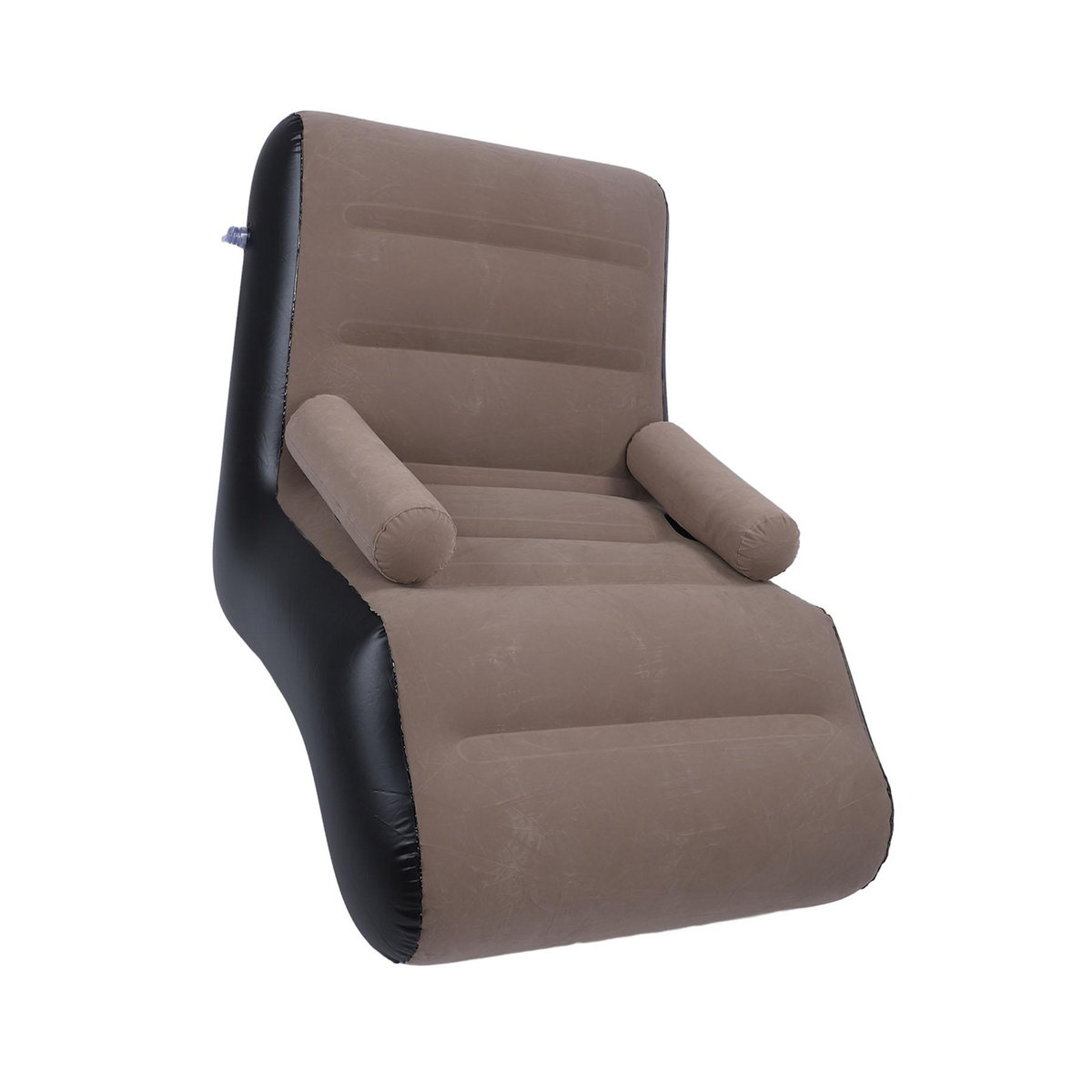 KONNWEI Aufblasbares Sofa in Braun mit ergonomischer S-Form und weicher beflockter Oberfläche - Bild 4