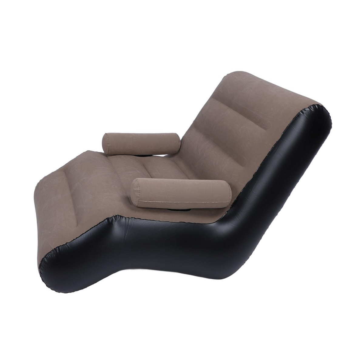 KONNWEI Aufblasbares Sofa in Braun mit ergonomischer S-Form und weicher beflockter Oberfläche - Bild 5