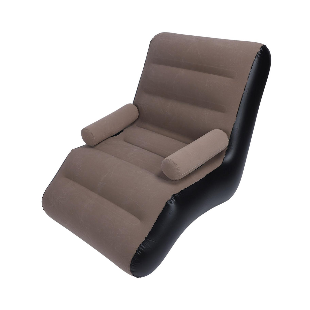 KONNWEI Aufblasbares Sofa in Braun mit ergonomischer S-Form und weicher beflockter Oberfläche - Bild 6