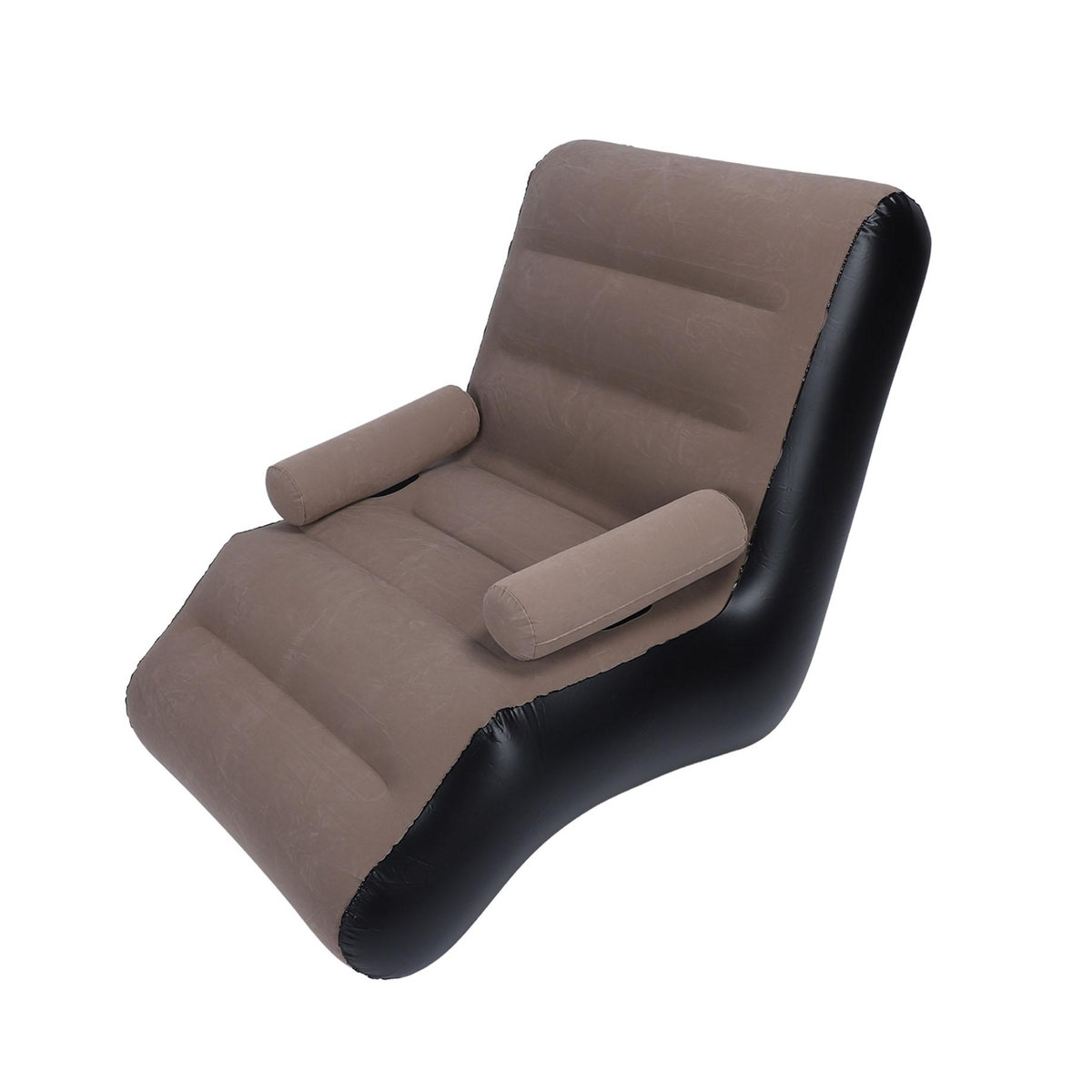 KONNWEI Aufblasbares Sofa in Braun mit ergonomischer S-Form und weicher beflockter Oberfläche - Bild 7
