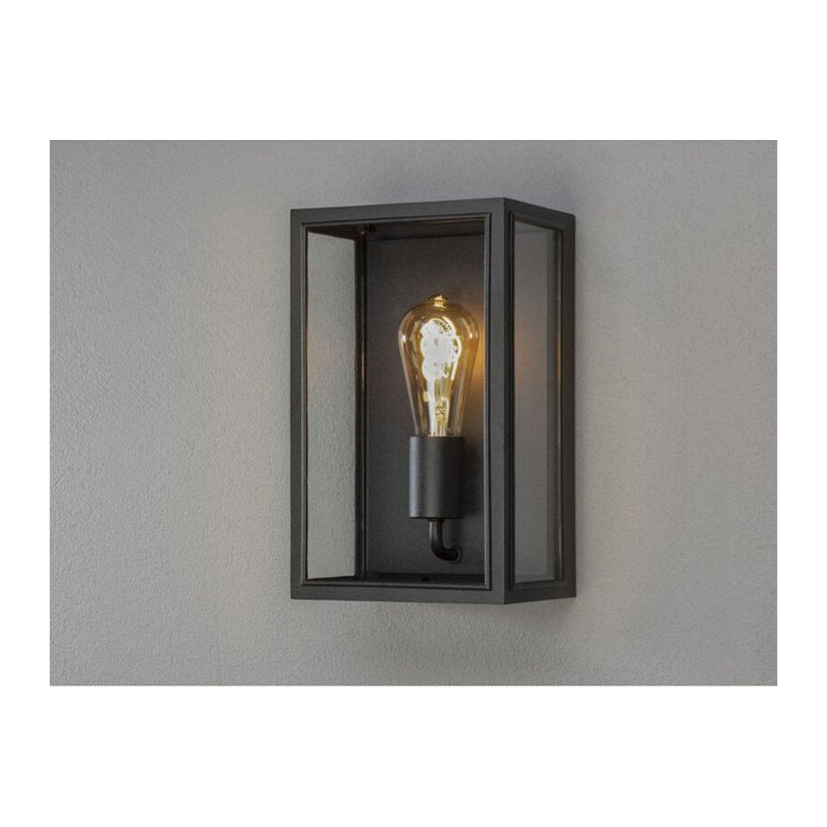 Konstsmide Lighting Außenwandlaterne Carpi aus Stahl in Schwarz mit Klarglas, Höhe: 30 cm - Bild 1