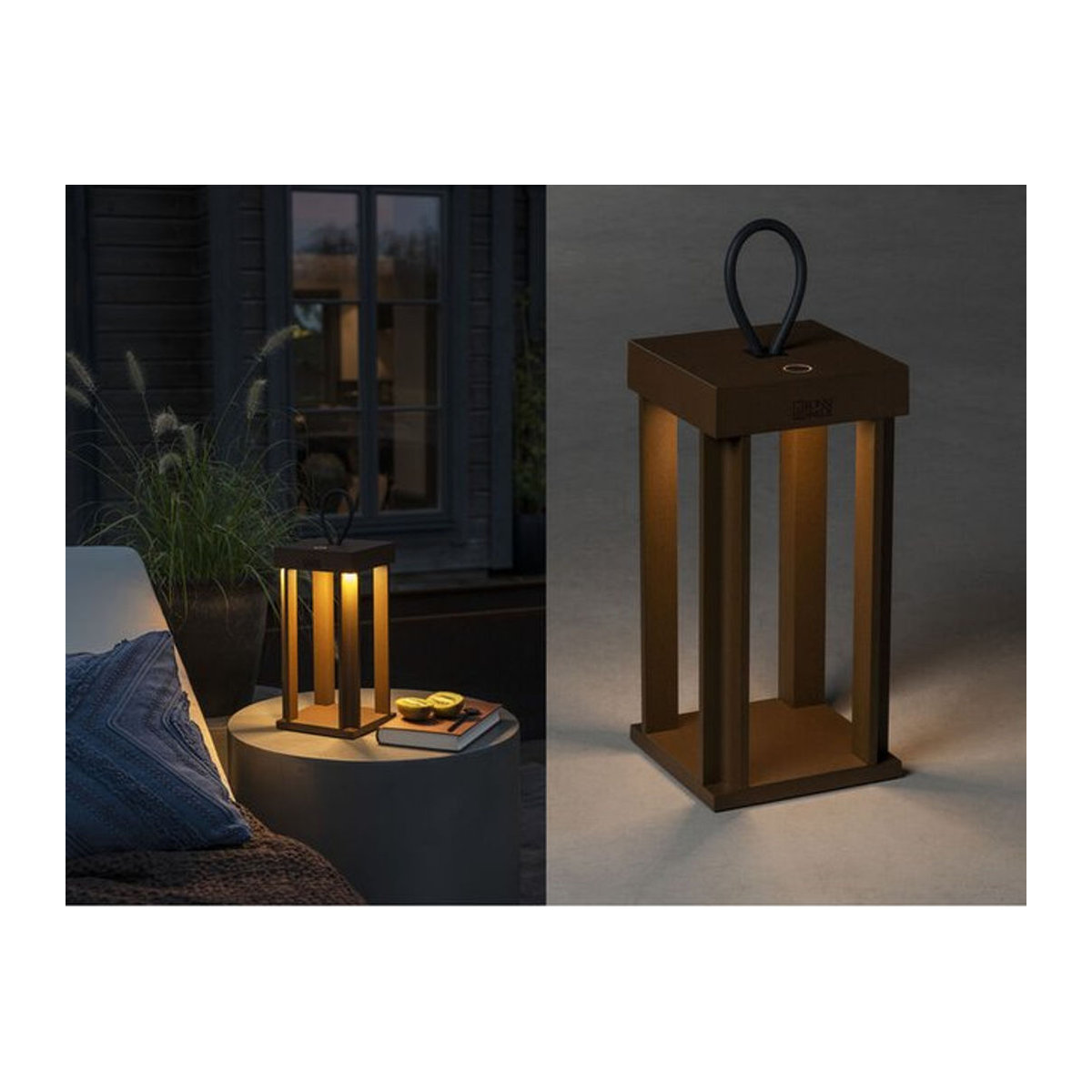 Konstsmide Lighting Cannes LED Outdoor Laterne in Rost-Braun mit USB-Aufladung, Höhe: 42 cm - Bild 2