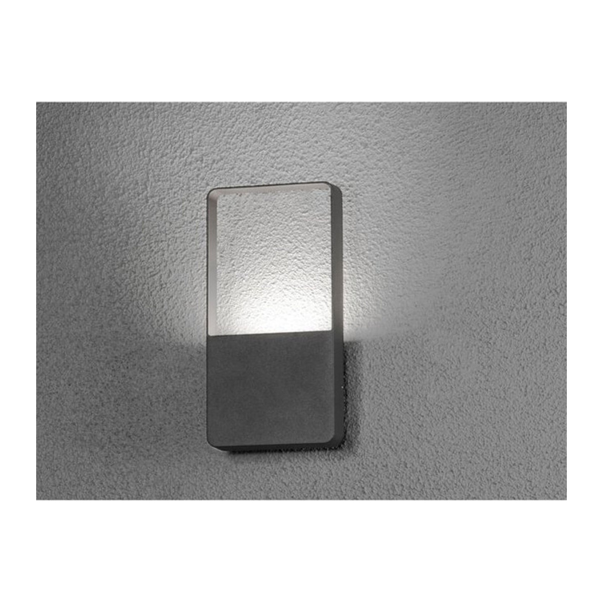 Konstsmide Lighting Moderne LED Außenwandleuchte aus Aluminium in Anthrazit mit integriertem warmweißem Licht IP54, H: 24,5 cm, B: 12,5 cm, T: 4 cm - Bild 1