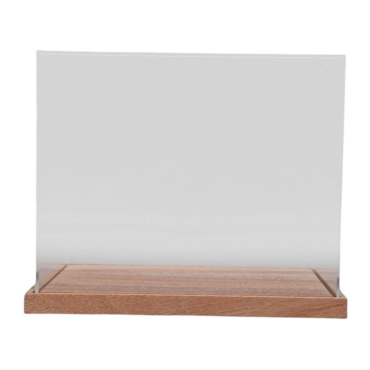 Koogeelife Acryl-Helm-Vitrine mit Holzsockel, transparent, minimalistisches Design - Bild 1