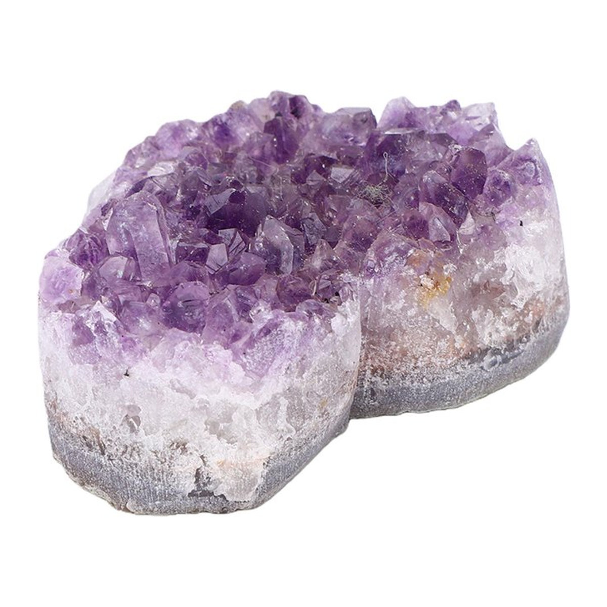 Koogeelife Amethyst-Cluster in Herzform, violett, Geoden-Exemplar für Meditation und Dekoration - Bild 1