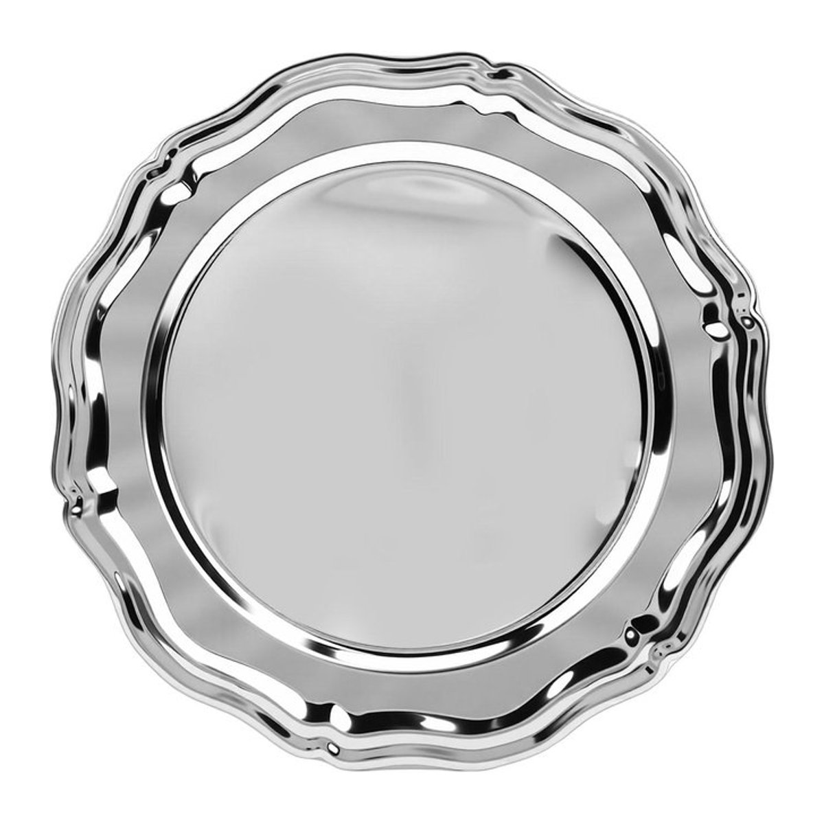 Koogeelife Serviertablett aus 304 Edelstahl rund in Silber - Bild 1