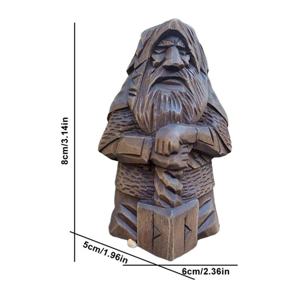 Koogeelife Wikinger-Statue Odin Thor aus Kunstharz als Deko-Ornament für Zuhause und Garten - Bild 1