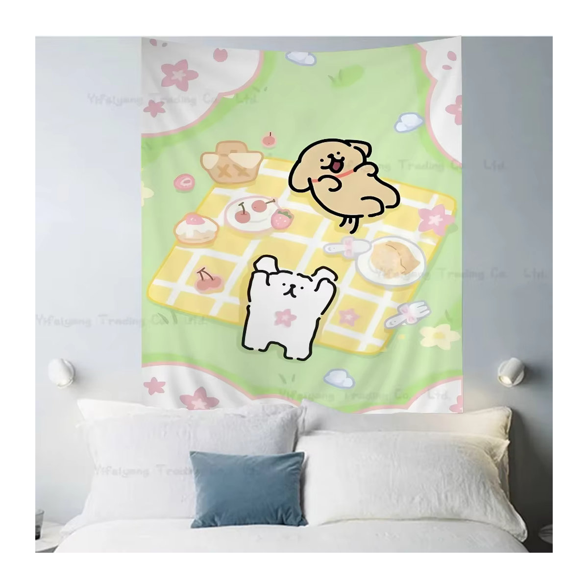 Korea Line Wandteppich mit Malteser Hund Motiv im Science Fiction Design für dein Zuhause - Bild 2
