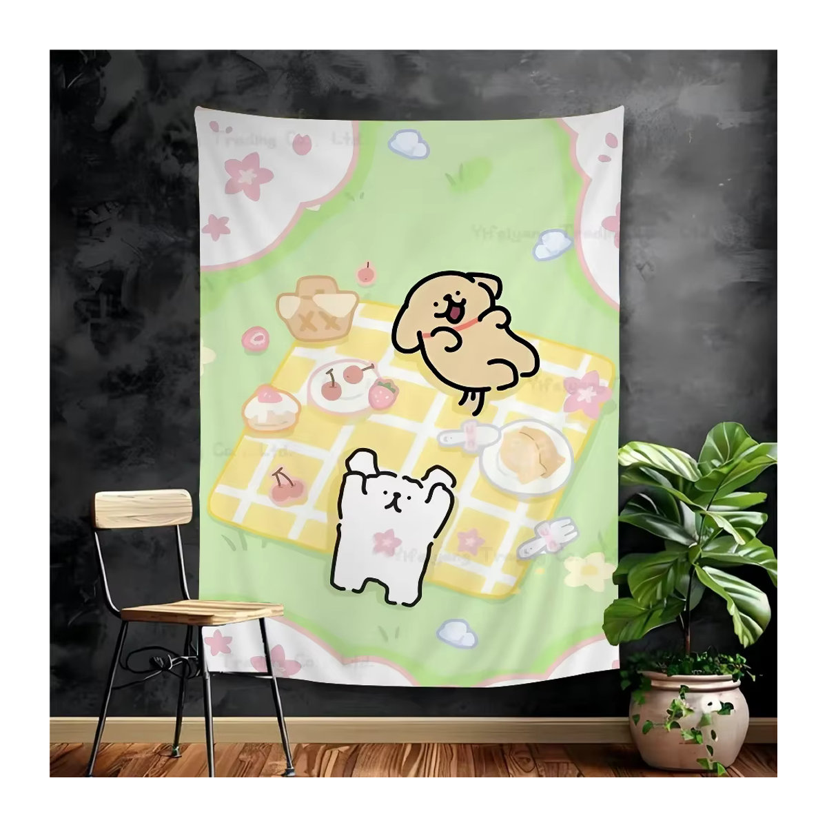 Korea Line Wandteppich mit Malteser Hund Motiv im Science Fiction Design für dein Zuhause - Bild 3