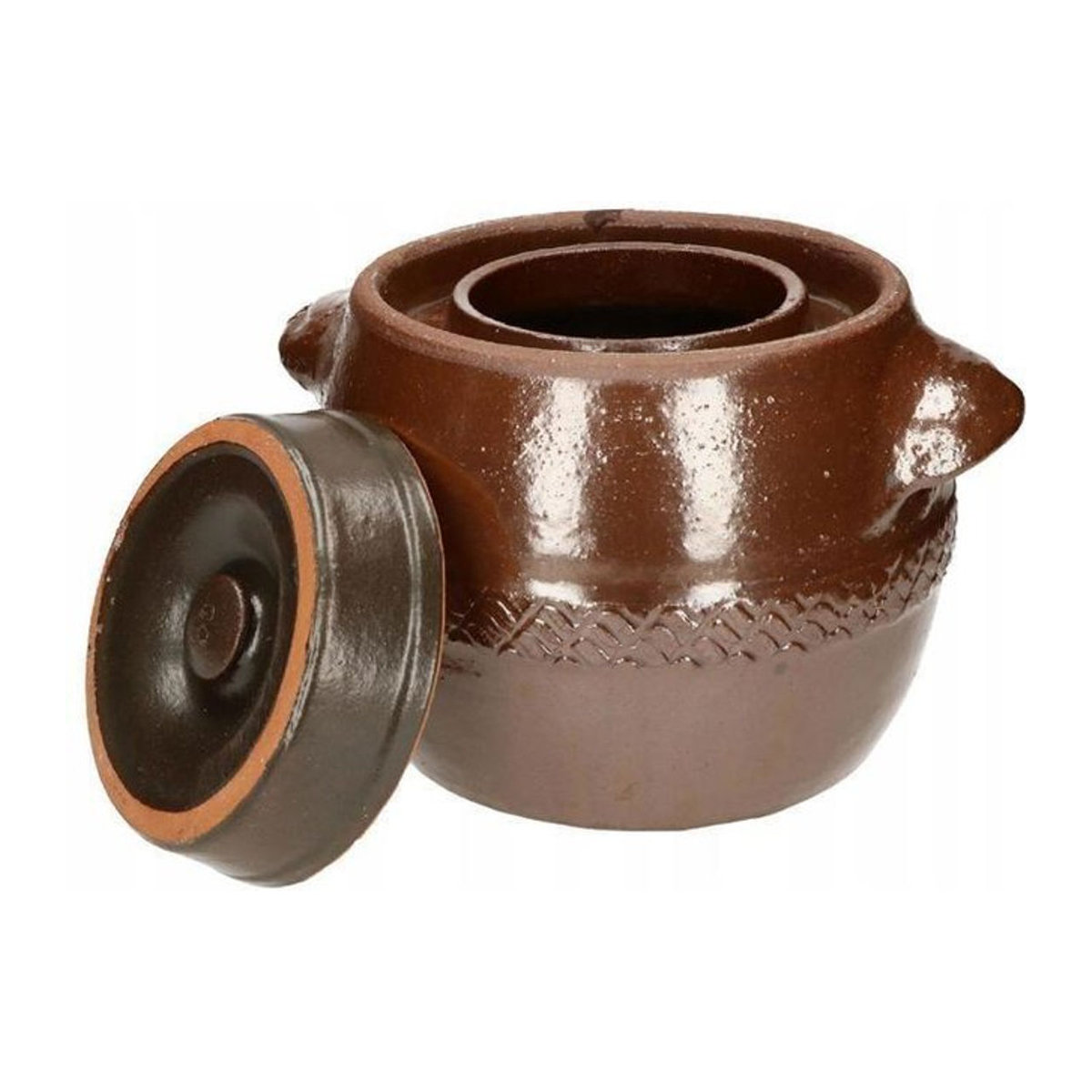 Kotarbau Gärbehälter aus Keramik mit Deckel, Braun, 5 l - Bild 1