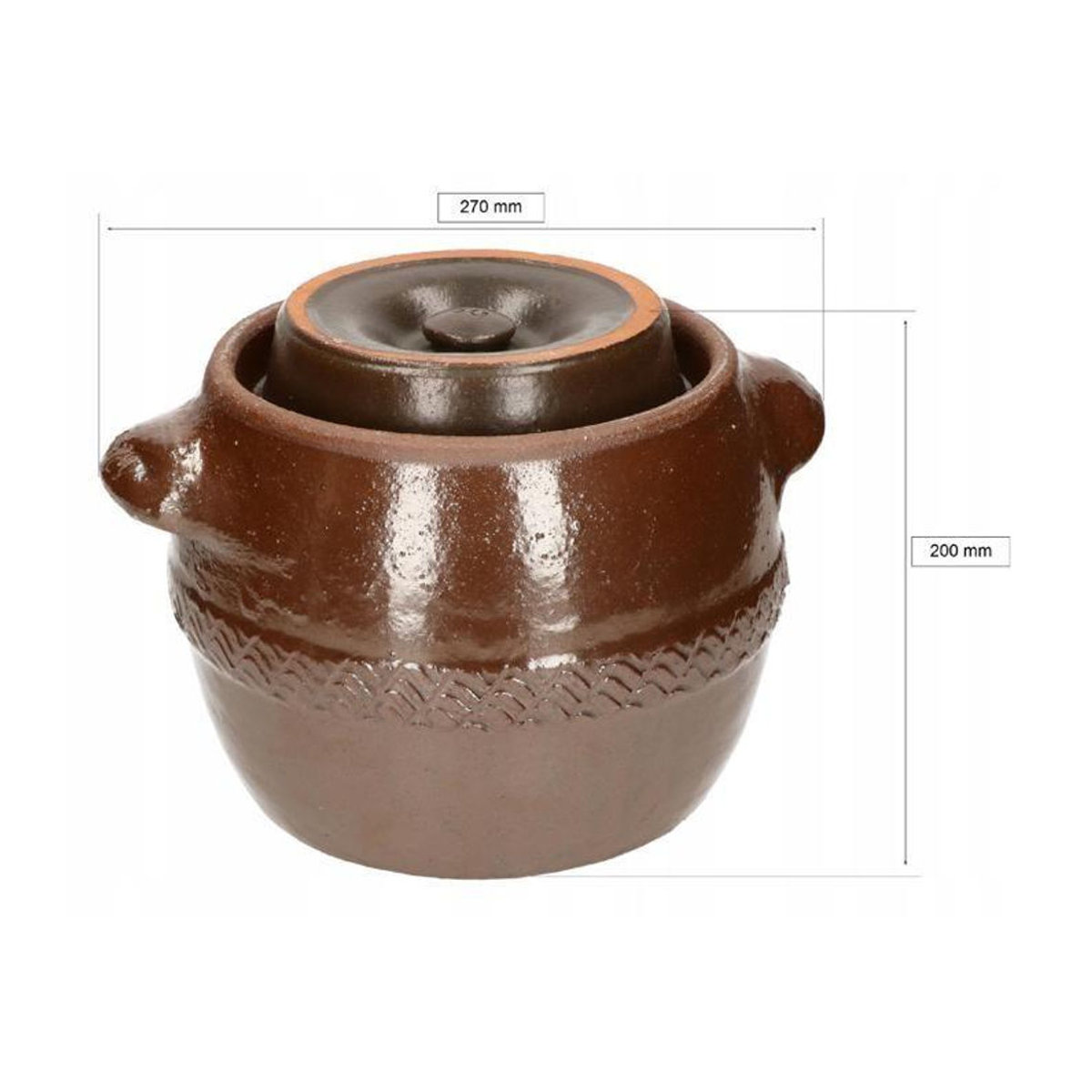 Kotarbau Gärbehälter aus Keramik mit Deckel, Braun, 5 l - Bild 3