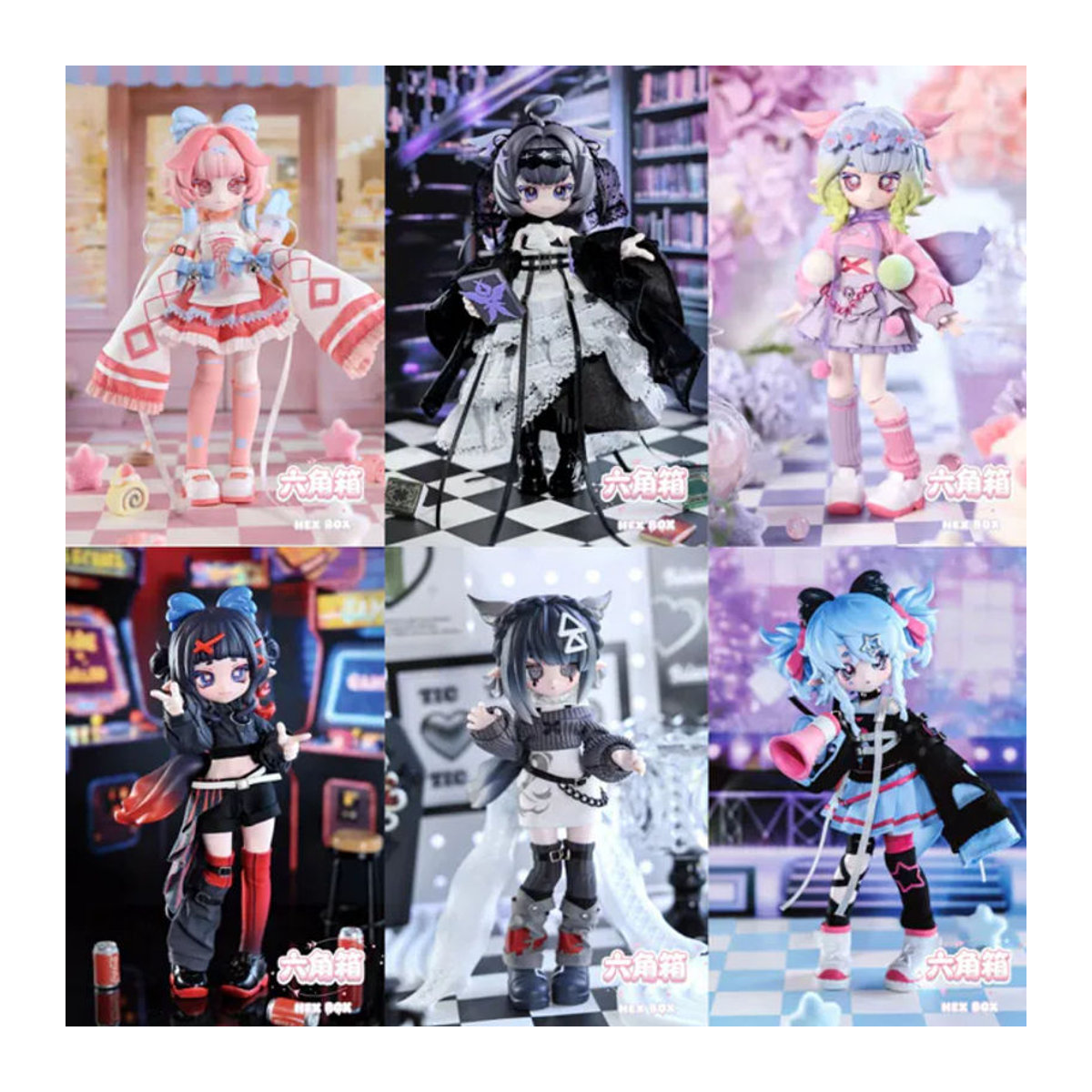 Koushuh Hexagonale Box BJD Blindbox mit beweglicher Gelenkpuppe, mehrfarbige Desktop-Dekoration aus Kunststoff - Bild 1