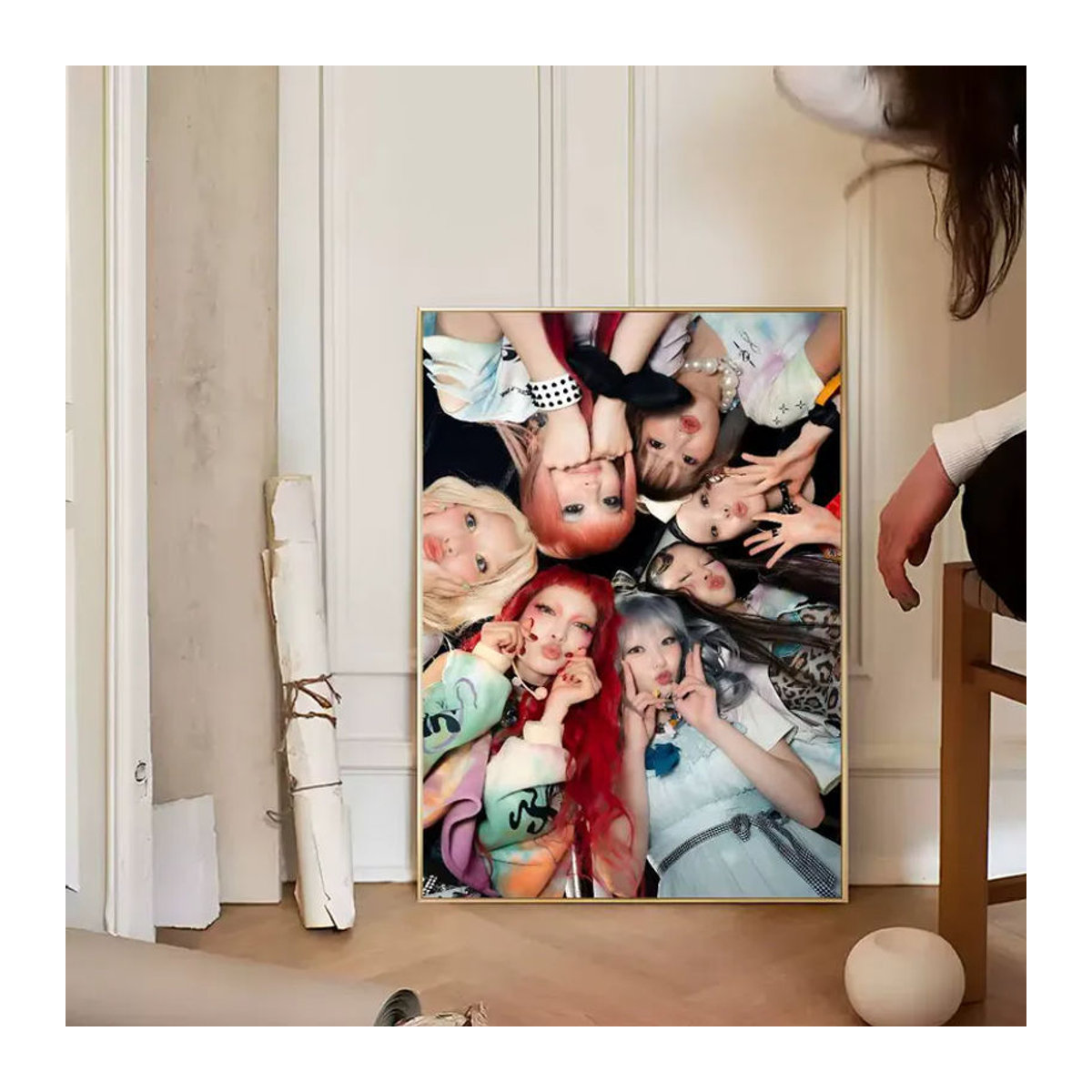 Kpop XG Group Selbstklebendes Kunstposter im Vintage-Stil aus Kraftpapier, Mehrfarbig, Rechteckig - Bild 5