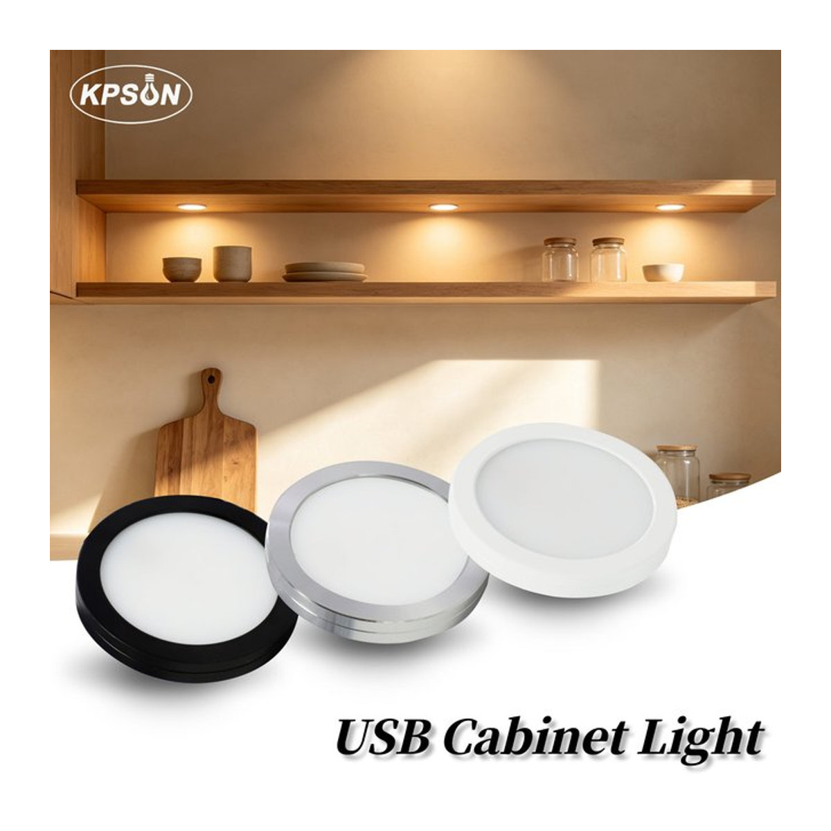 Kpslucerna LED Möbelbeleuchtung 3W Dimmbarer Puck Spot aus Aluminium in Schwarz - Bild 1