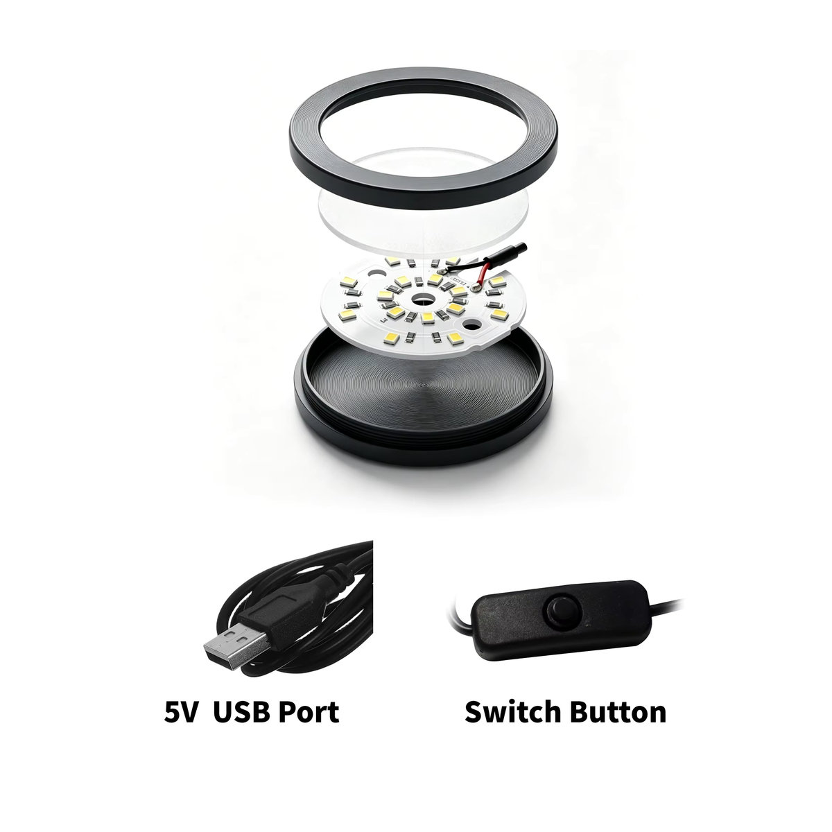 Kpslucerna LED Möbelbeleuchtung 3W Dimmbarer Puck Spot aus Aluminium in Schwarz - Bild 2