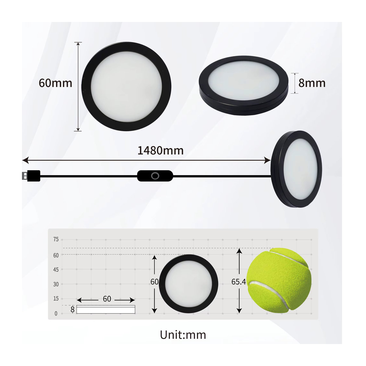 Kpslucerna LED Möbelbeleuchtung 3W Dimmbarer Puck Spot aus Aluminium in Schwarz - Bild 4