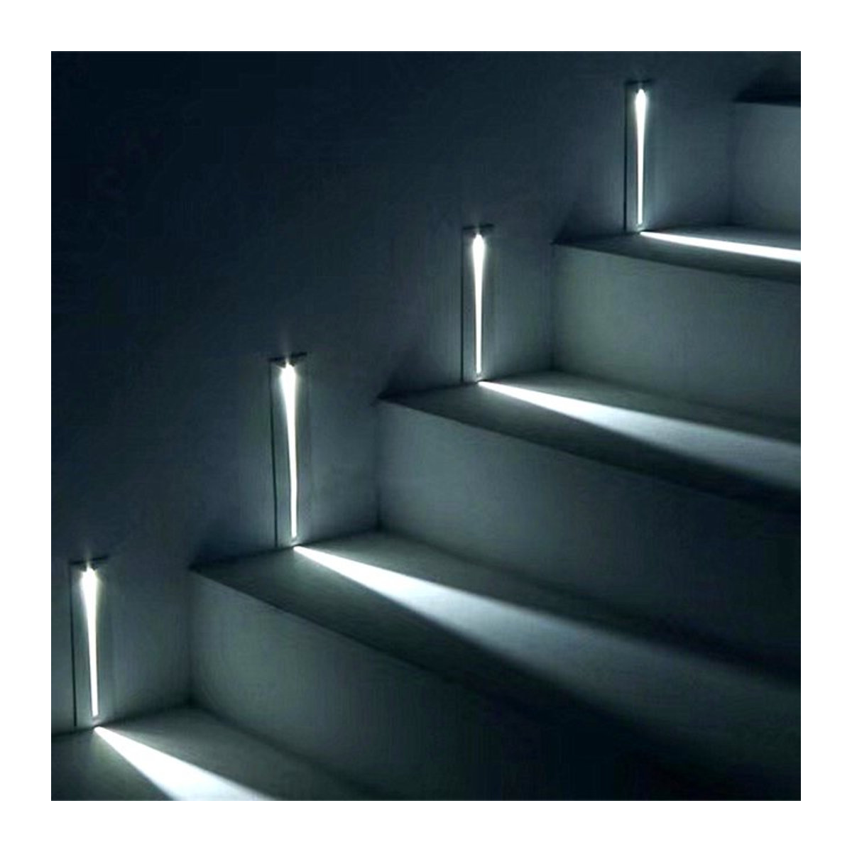 KPSUN 3W LED Treppenleuchte aus Aluminium in Weiß, minimalistische Eckwandleuchte für Innen (IP20) und Außen (IP65) - Bild 1