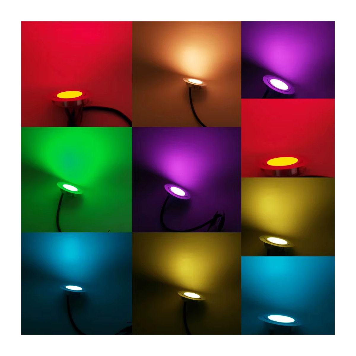 KPSUN Mini Runde LED-Einbauleuchte RGBW Einbaustrahler 3W 12V in Schwarz und Bunt - Bild 2
