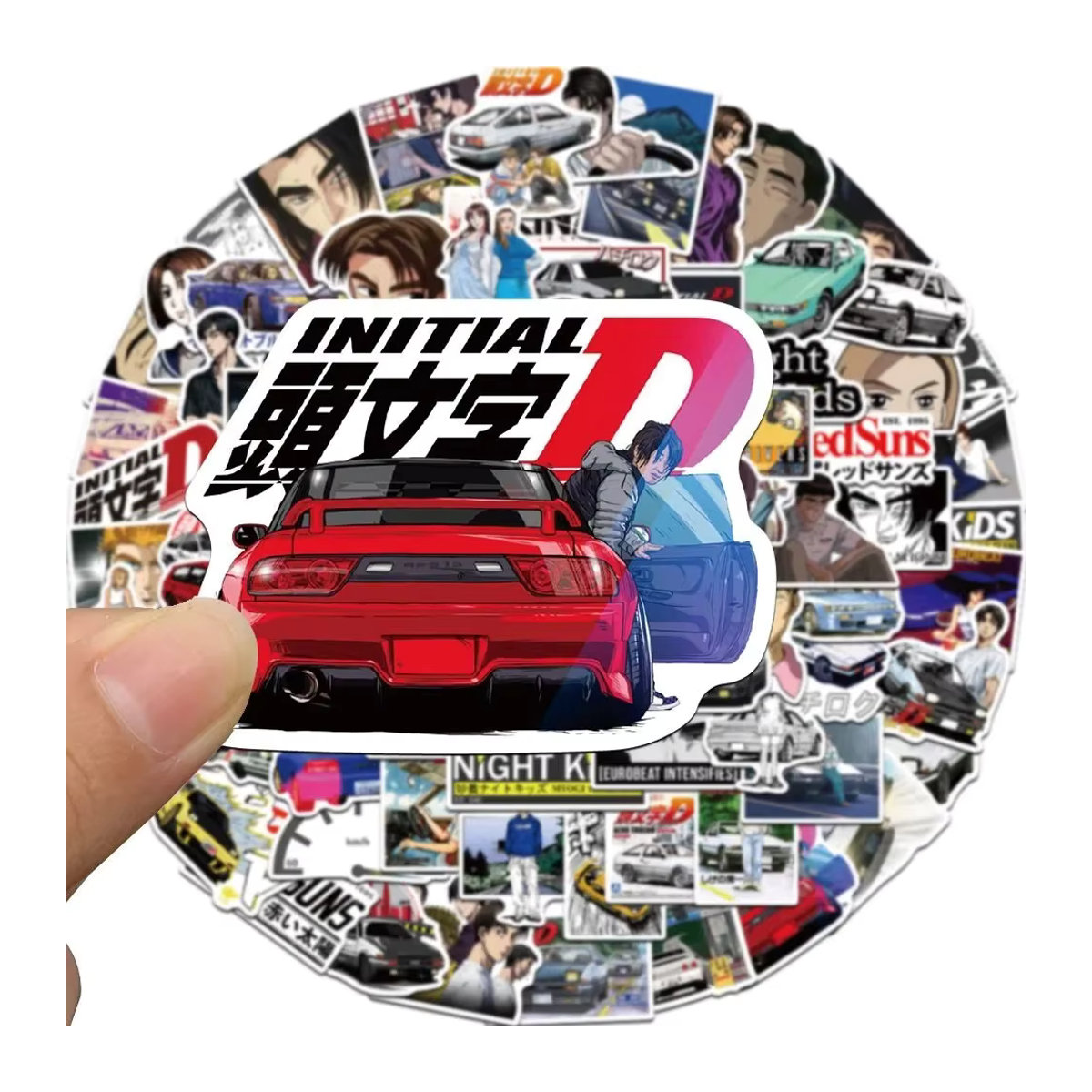 Kpustyle Initial D Aufkleber Set Multicolor Wasserdichte Graffiti Sticker für Laptop, Skateboard und Auto - Bild 4
