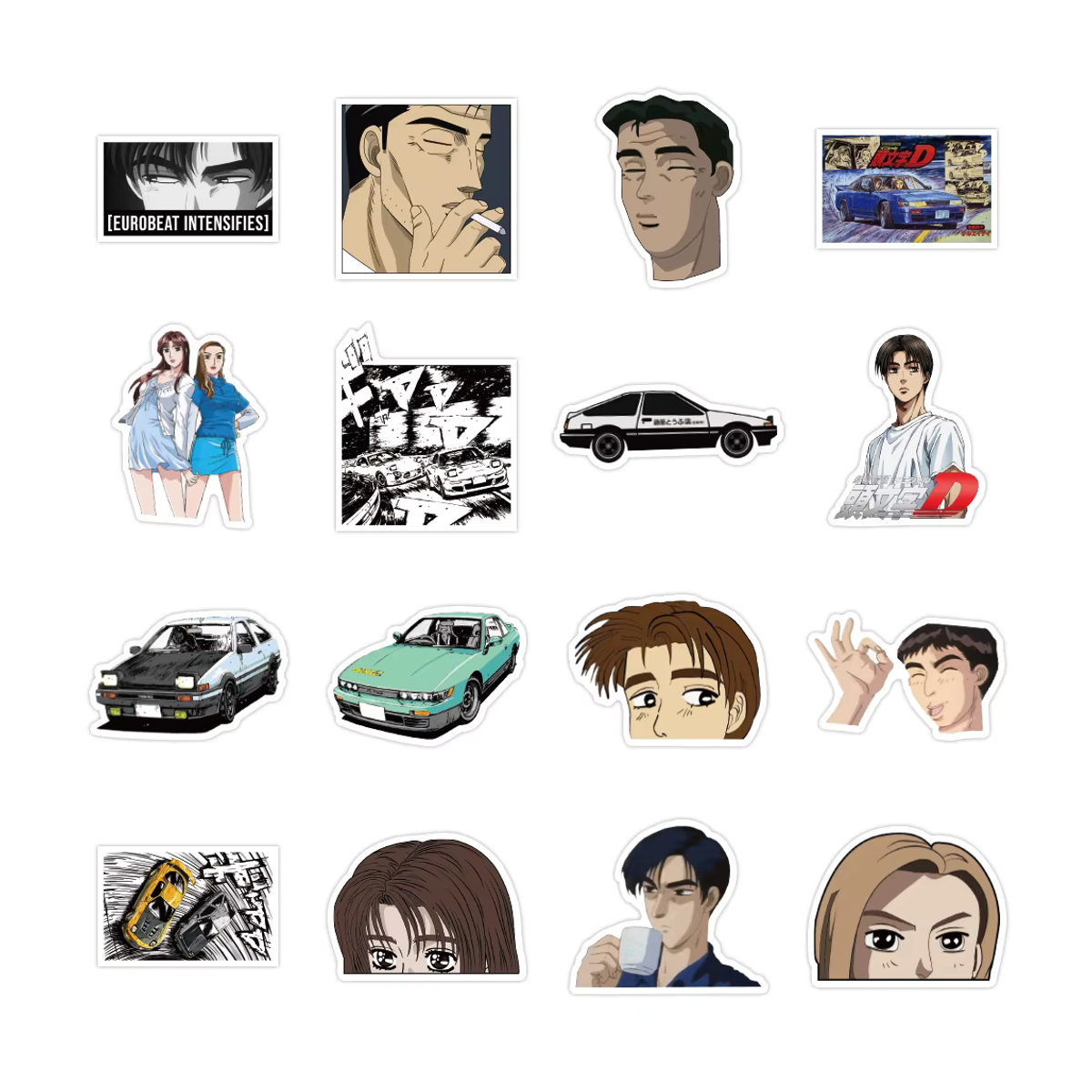 Kpustyle Initial D Aufkleber Set Multicolor Wasserdichte Graffiti Sticker für Laptop, Skateboard und Auto - Bild 5