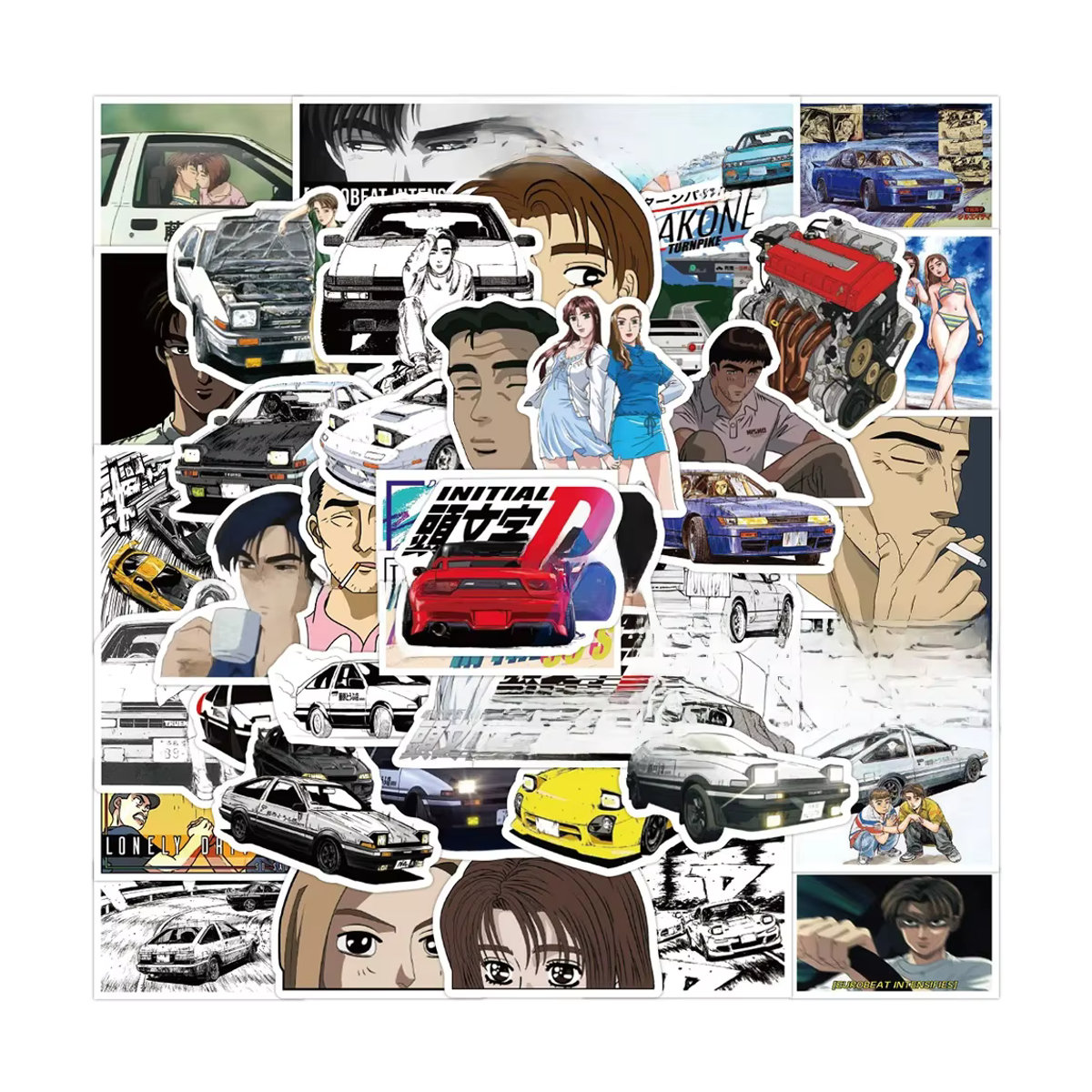 Kpustyle Initial D Aufkleber Set Multicolor Wasserdichte Graffiti Sticker für Laptop, Skateboard und Auto - Bild 6