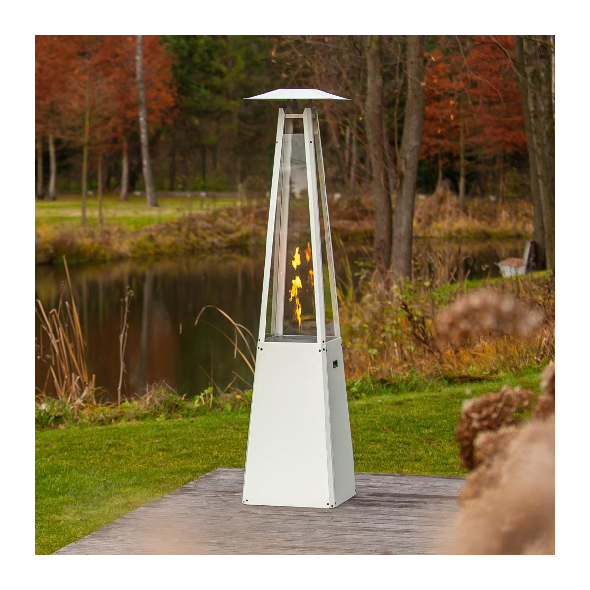Kratki Outdoor Gasheizer Schirm Set in Weiß mit 12 kW Leistung - Bild 2