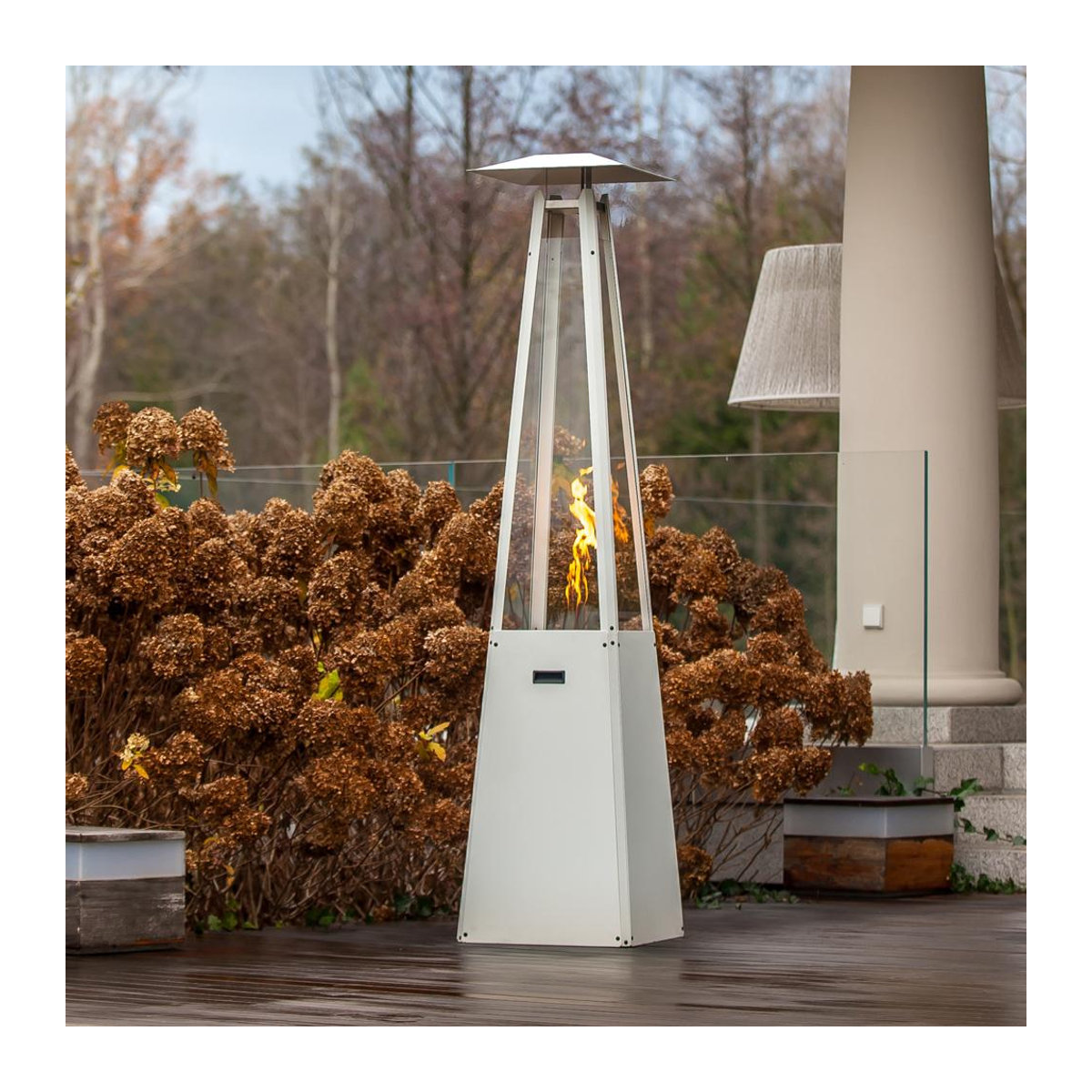 Kratki Outdoor Gasheizer Schirm Set in Weiß mit 12 kW Leistung - Bild 3