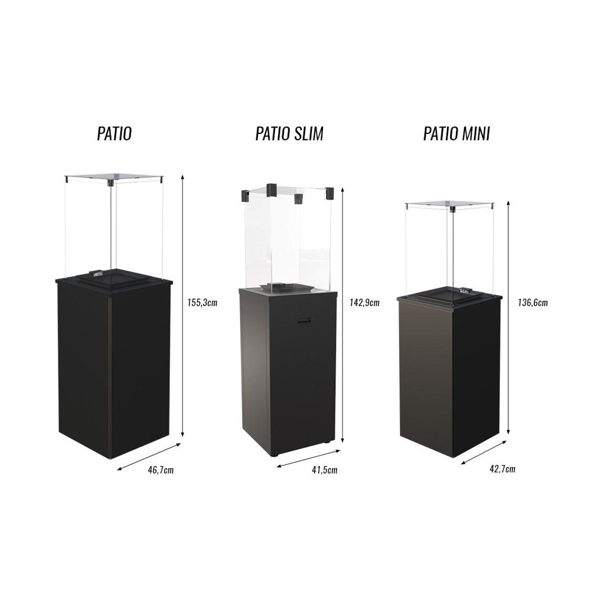 Kratki Terrassen-Gasheizer Patio Slim Steel in Black mit 8,2 kW Leistung - Bild 3