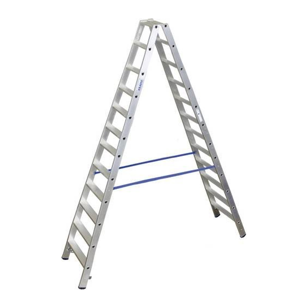 Krause 124784 Aluminium Stufen-Doppelleiter in Silber mit einer maximalen Arbeitshöhe von 4,35 m - Bild 1