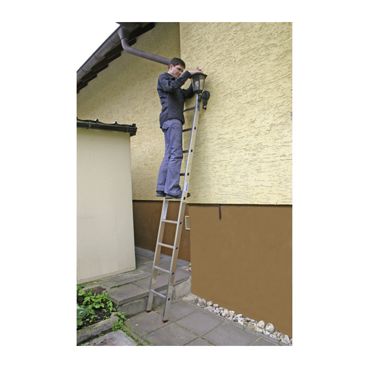 KRAUSE Anlegeleiter Sibilo aus Aluminium in Silber, 9 Sprossen, H x B x T: 270 x 36 x - Bild 3