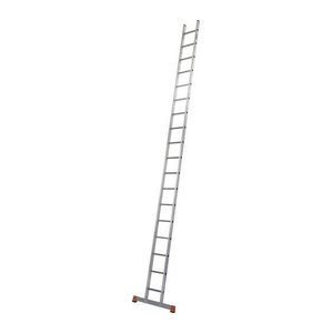 Krause Sibilo 129154 Aluminium Anlegeleiter mit Traverse in Alufarben mit einer maximalen Arbeitshöhe von 6,05 m nach DIN-Norm