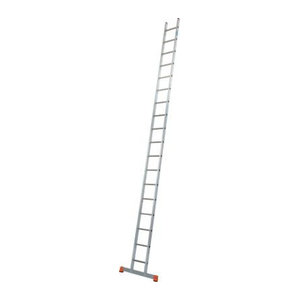 Krause Sibilo Anlegeleiter aus Aluminium, 1-teilig, 18 Sprossen, alufarben, B: 36 cm, T: 8 cm, H: 520 cm