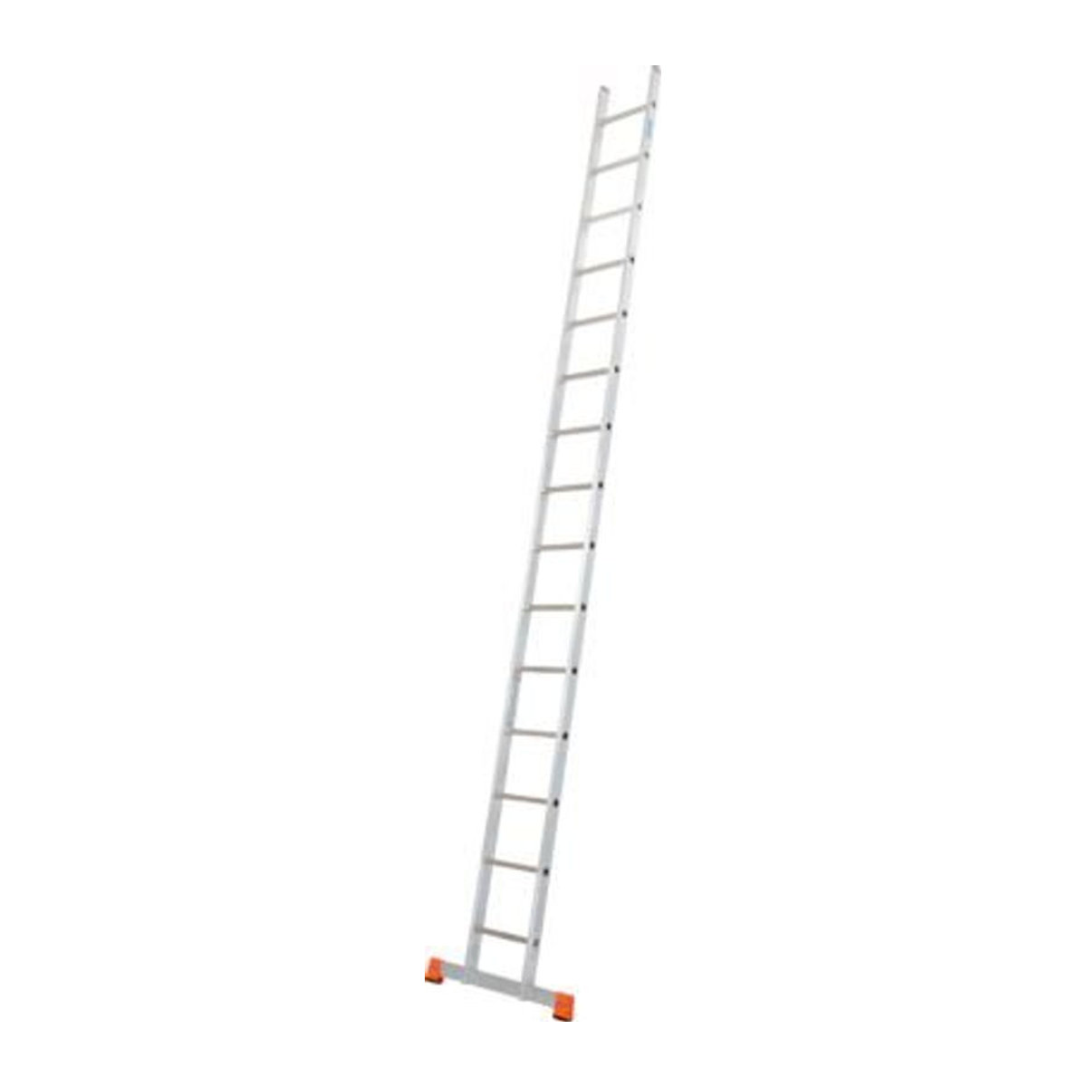 Krause Sibilo Anlegeleiter aus Aluminium in Alufarben, 1-teilig mit 15 Sprossen, bis 150 kg, B: 36 cm, T: 6 cm, H: 440 cm - Bild 1