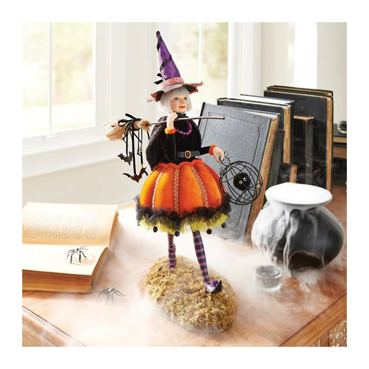 Kreative Hexe Statue aus Harz in Dunkelgrau als Desktop-Ornament für Halloween - Bild 3