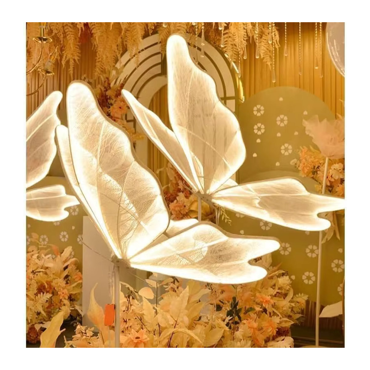 Kreative Schmetterling Deckenleuchte als hängende Dekoration für Hochzeiten und Weihnachten, warmweiß, Höhe: 60 cm - Bild 3