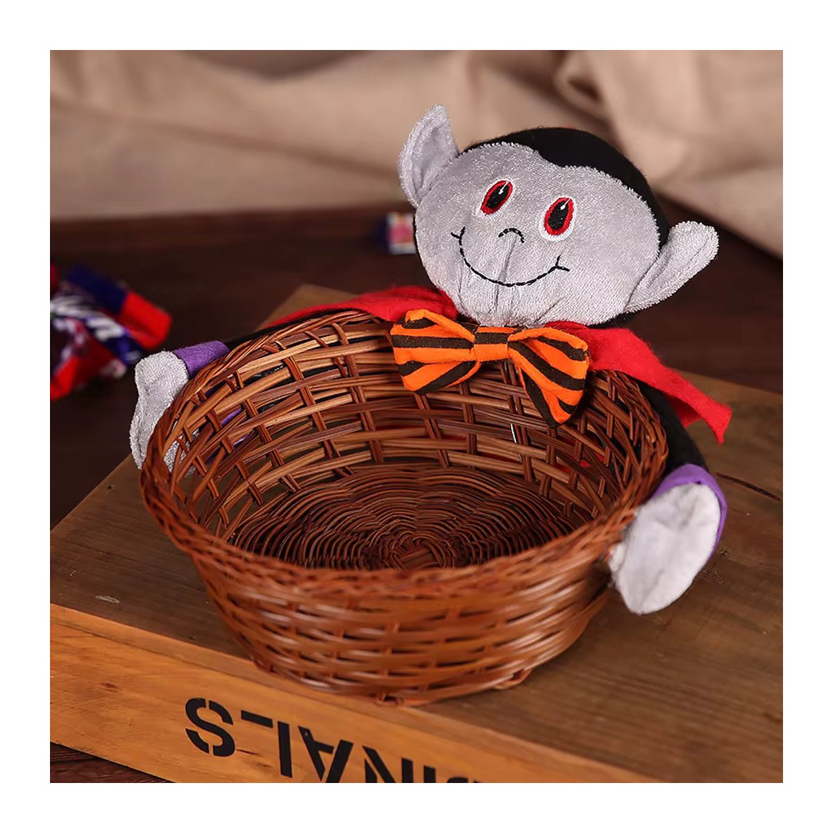Kreativer Halloween Kürbis Obstkorb aus Glas und Geflecht für Kinder und Kindergarten - Bild 2