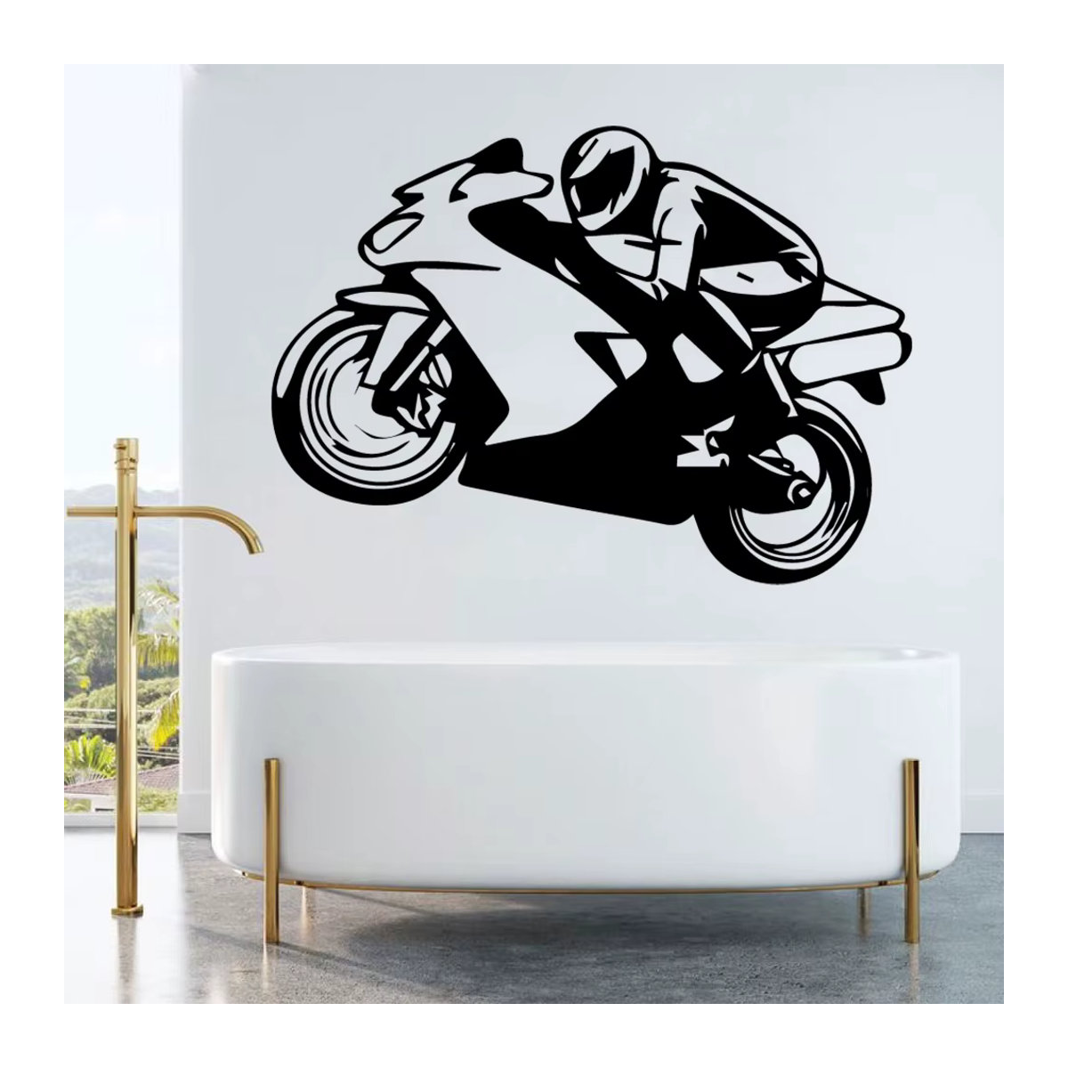 Kreativer Motorrad Wandaufkleber aus PVC für Wohnzimmer und Schlafzimmer - Bild 2
