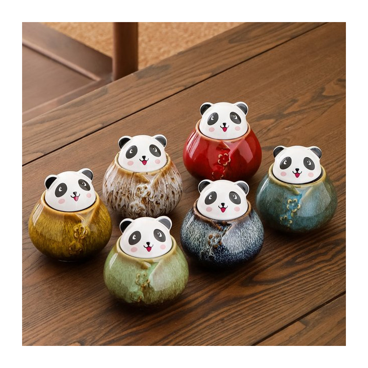 Kreativer Teebehälter aus Keramik in Panda-Design, dekoratives Tischornament für dein Wohnzimmer - Bild 1