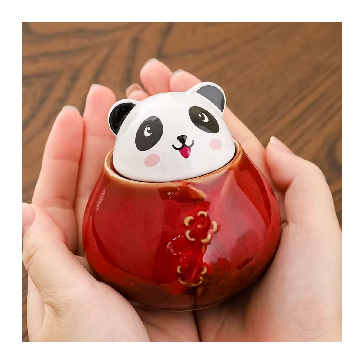 Kreativer Teebehälter aus Keramik in Panda-Design, dekoratives Tischornament für dein Wohnzimmer - Bild 2